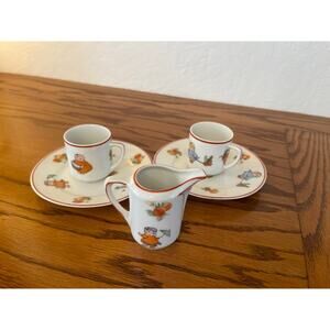 Vintage Rudolstadt Germany Child’s Porcelain Tea Set 5 piece
